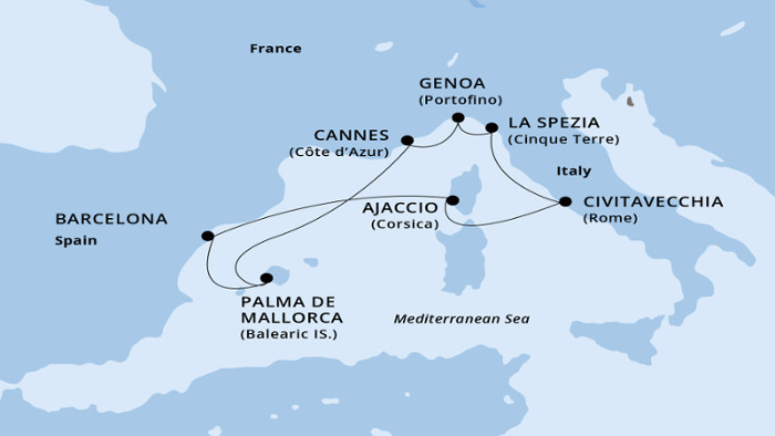 mapa del itinerario del IV Acto Internacional de la RAED