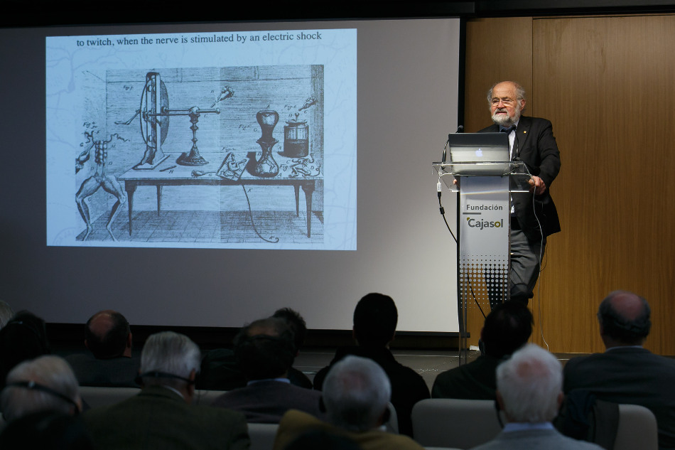 Conferencia del Dr. Erwin Neher en Cajasol (Sevilla) - programa "Talento Nobel"
