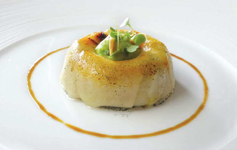 1996 - Timbal de manzana y foie gras con aceite de vainilla-plato-Celler-de-Can-Roca