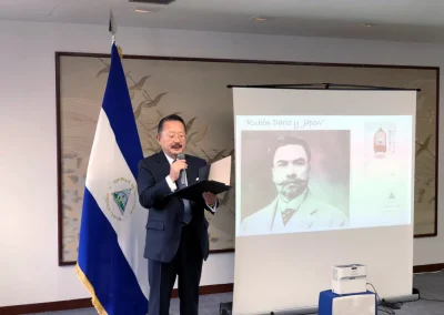 Conferencia de Naohito Watanabe: "Ruben Darío y Japón". 17-09-2021, Embajada de Nicaragua