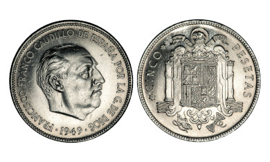 Monedas durante el periodo franquista