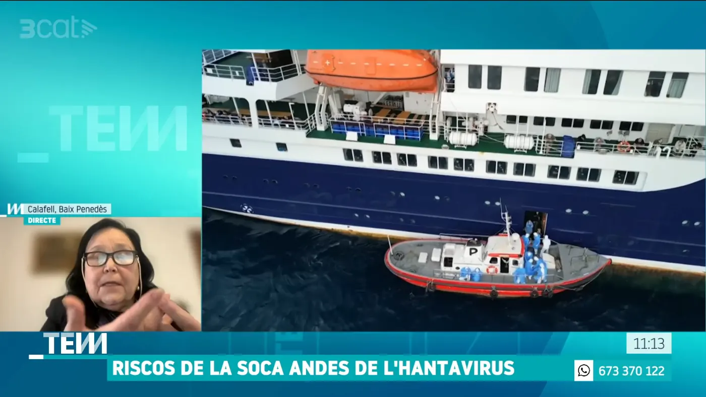 Maria Àngels Calvo durante su aparición en "Tot es mou", de la cadena TV3